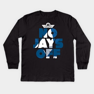 Jay Every Day Dark Marina Blue Retro Art Kids Long Sleeve T-Shirt